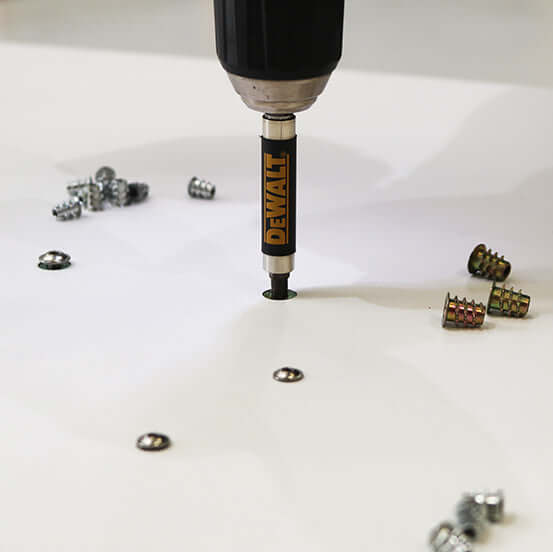 Gostand white MFC desk top with fitted inserts