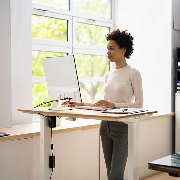 Potential health benefits of a standing desk