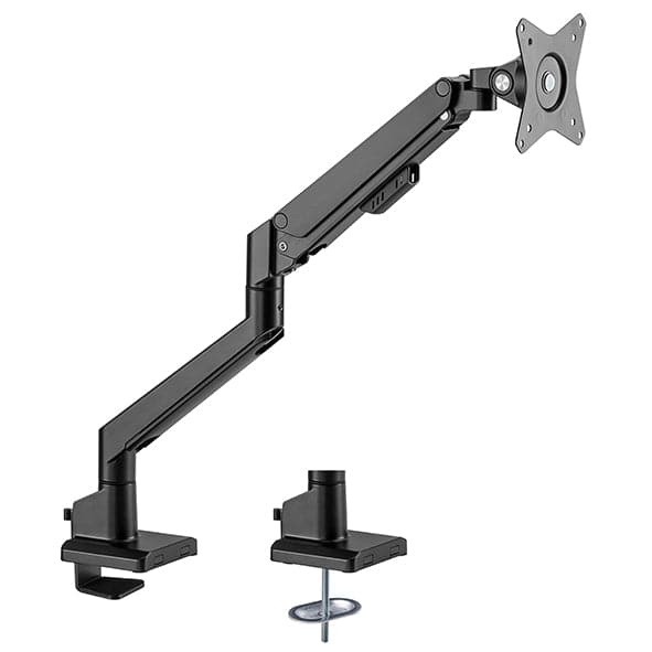 Single monitor arm 9Kg Black with optional laptop docking