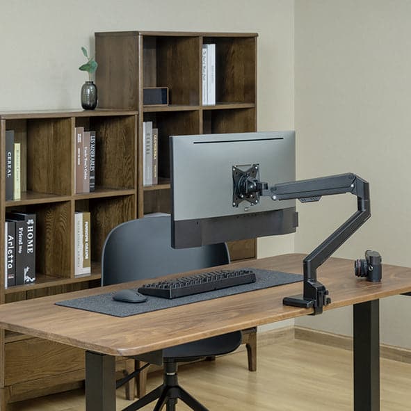 Single monitor arm 9Kg Black with optional laptop docking