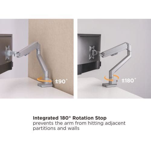 Single monitor arm 9Kg Black with optional laptop docking