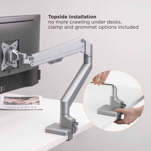 Single monitor arm 9Kg Black with optional laptop docking