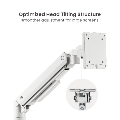 Heavy Duty 20Kg monitor arm for curved screens Polished Al SMMA1072