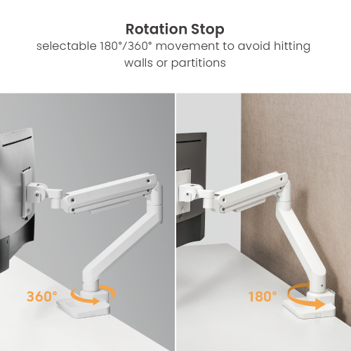 Heavy Duty 20Kg monitor arm for curved screens Polished Al SMMA1072