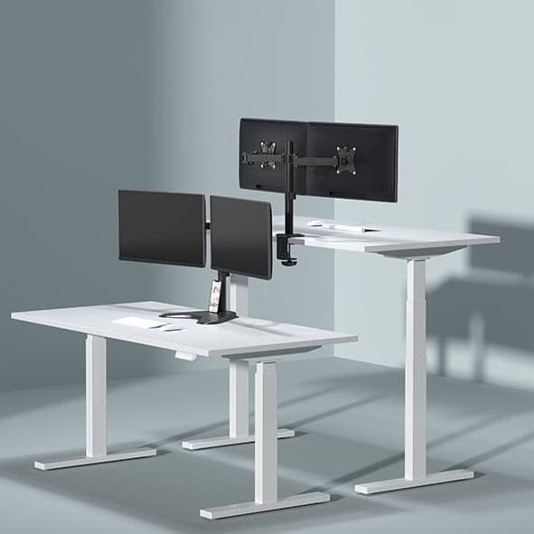 Static pole mounted articulated dual monitor arm 8Kg Capacity SMMA1060