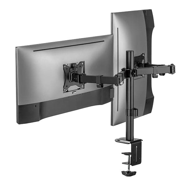 Static pole mounted articulated dual monitor arm 8Kg Capacity SMMA1060