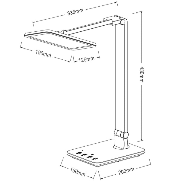 temperature adjustable black desk lamp