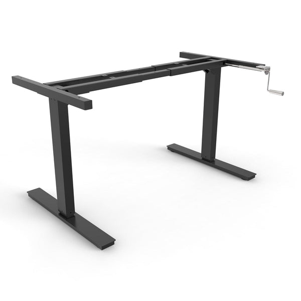 Manual black Height adjustable desk frame Rectangular leg