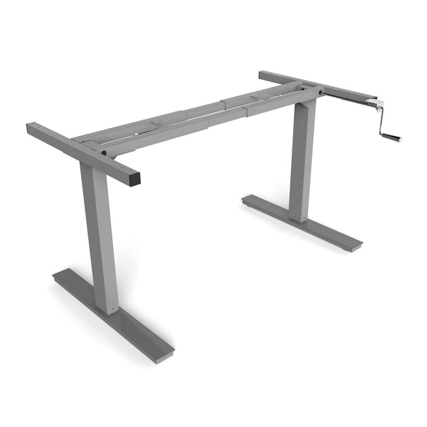 Manual grey Height adjustable desk frame Rectangular leg