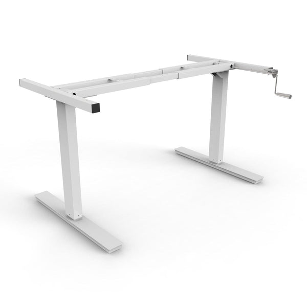 Manual white Height adjustable desk frame Rectangular leg