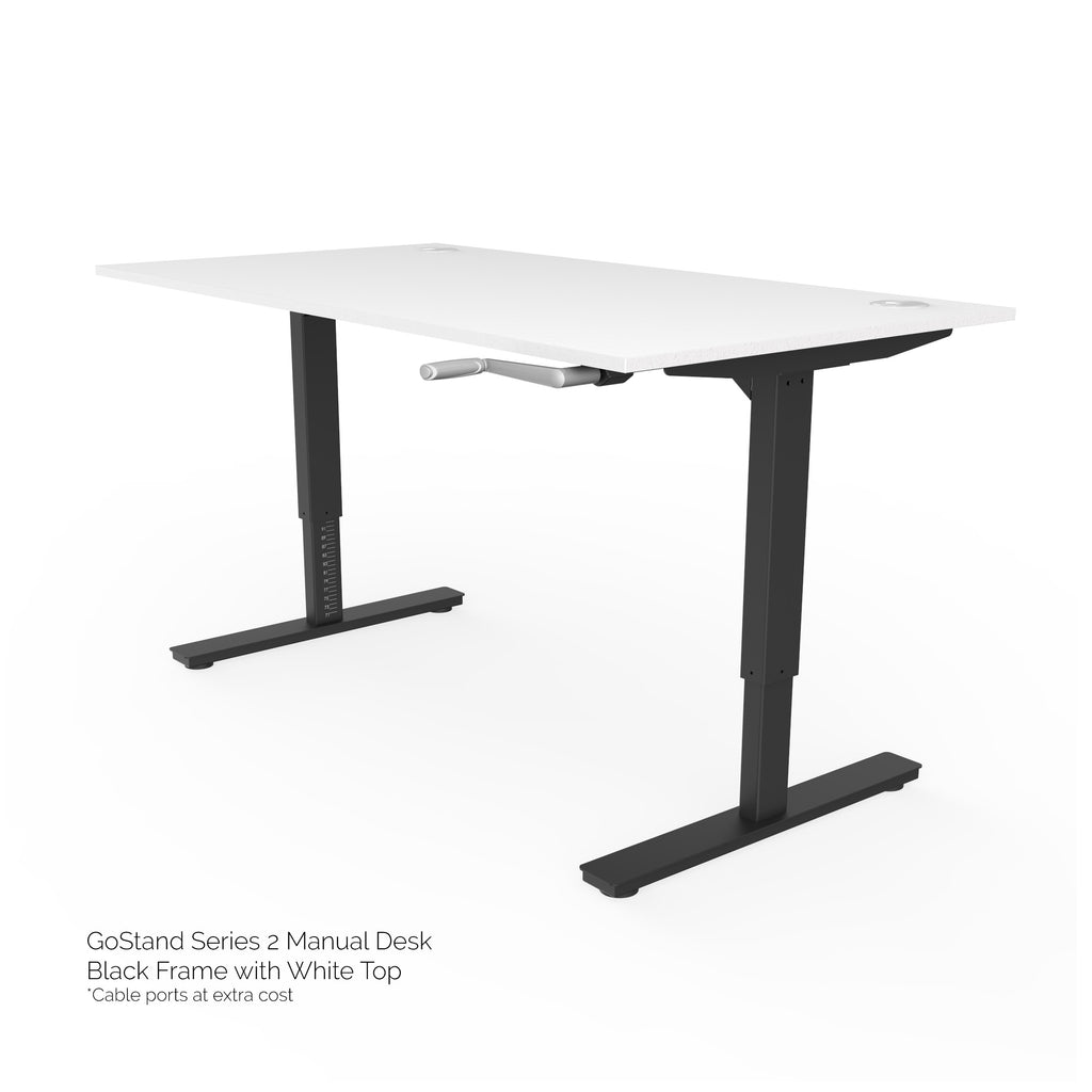 Manually operated height adjustable desk Rectangular leg